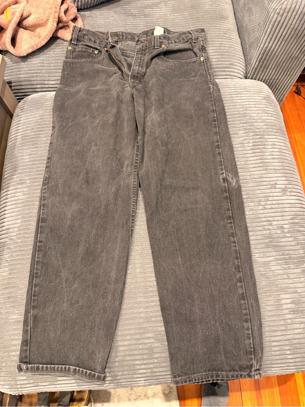 Levi's Men's Washed Black Straight Jeans